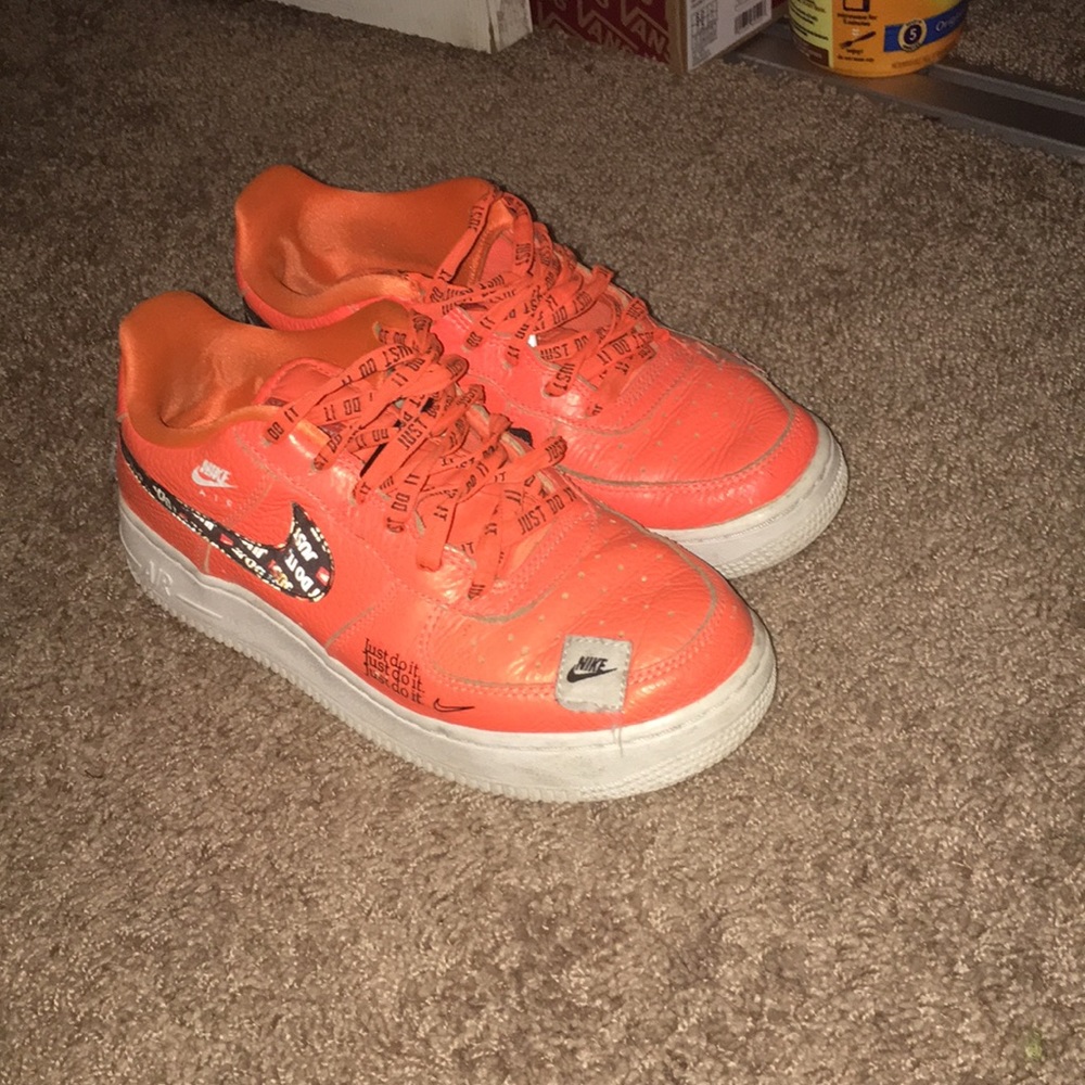 Orange nike shoes